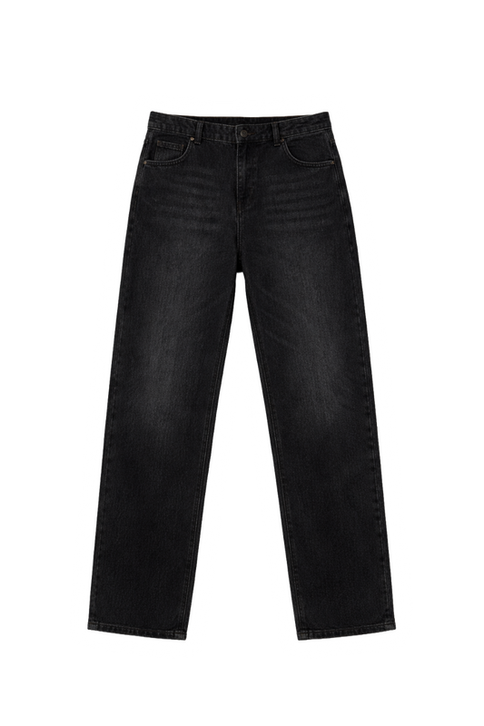 Black-Baggy Fit Denim Pants