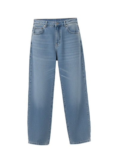 Blue-Baggy Fit Denim Pants