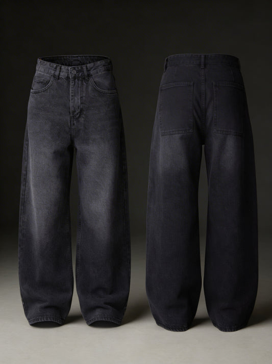 Black-Baggy Fit Denim Pants